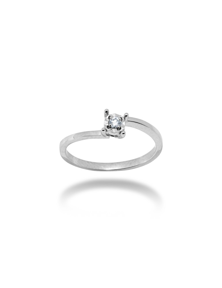 ANELLO SOLITARIO IN ORO 18 KT CON DIAMANTE