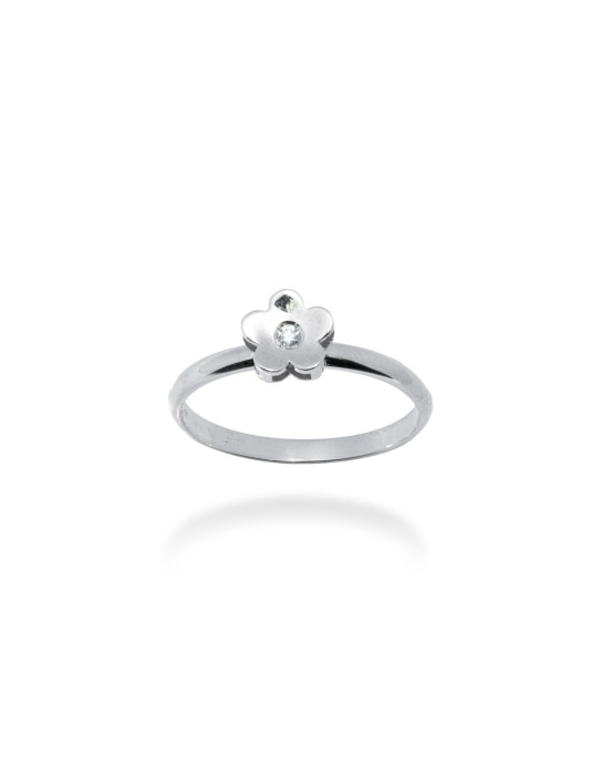ANELLO FIORE IN ORO 18 KT CON DIAMANTE