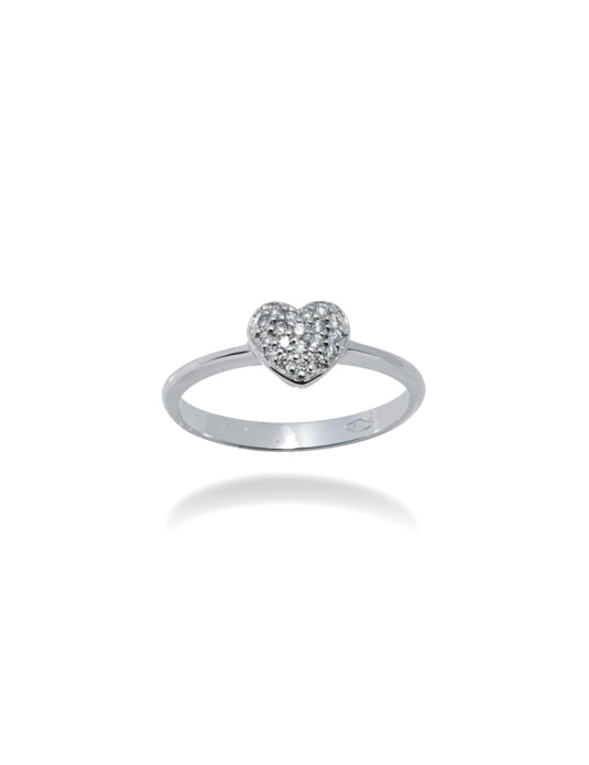 ANELLO CUORE IN ORO 18 KT CON DIAMANTI
