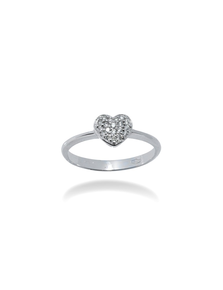 ANELLO CUORE IN ORO 18 KT CON DIAMANTI