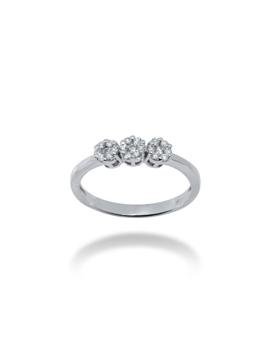 ANELLO TRILOGY IN ORO 18 KT CON DIAMANTI