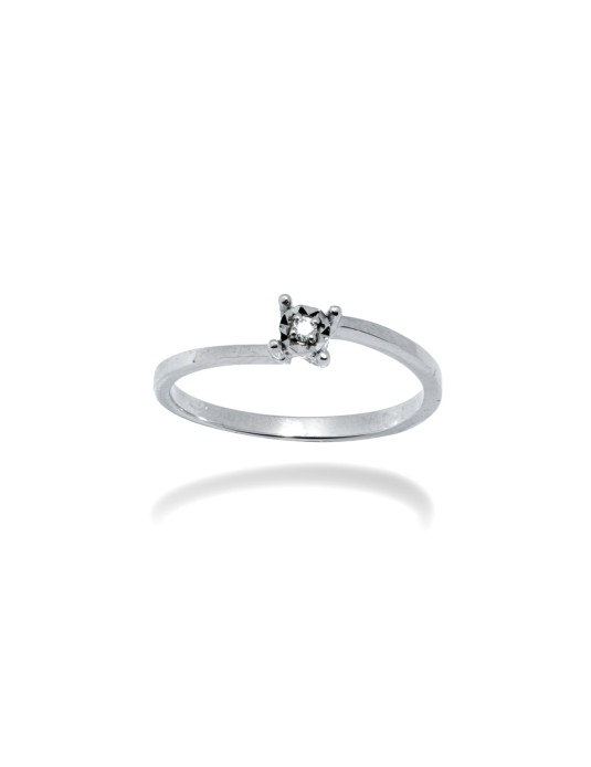 ANELLO SOLITARIO IN ORO 18 KT CON DIAMANTE