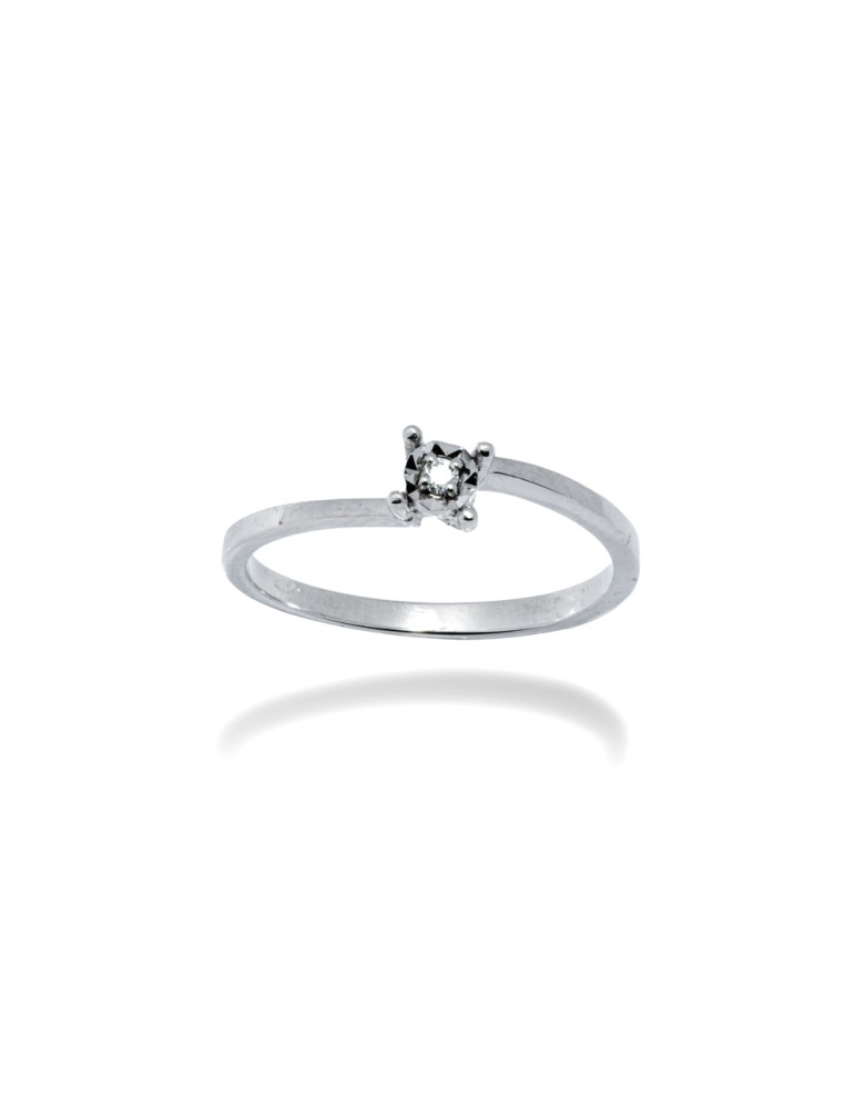ANELLO SOLITARIO IN ORO 18 KT CON DIAMANTE