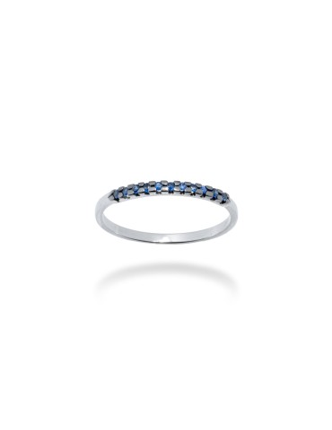ANELLO VERETTA IN ORO 18 KT CON ZAFFIRI