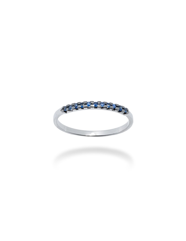ANELLO VERETTA IN ORO 18 KT CON ZAFFIRI