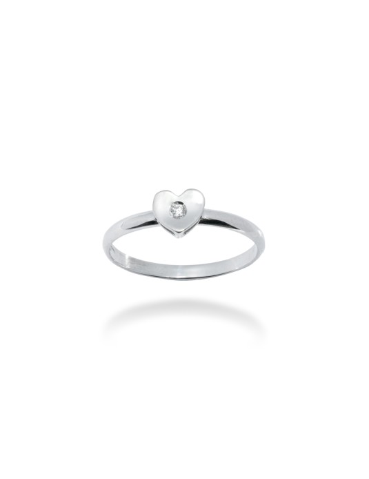 ANELLO CUORE IN ORO 18 KT CON DIAMANTE