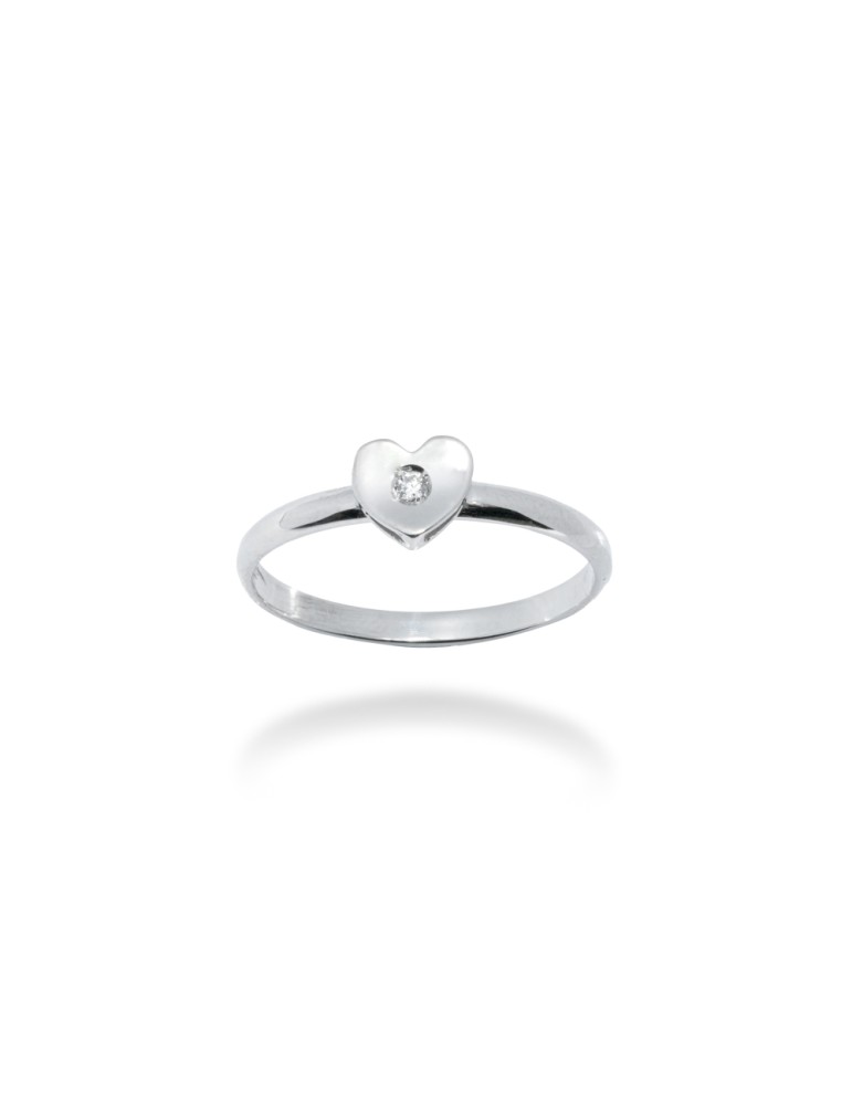 ANELLO CUORE IN ORO 18 KT CON DIAMANTE