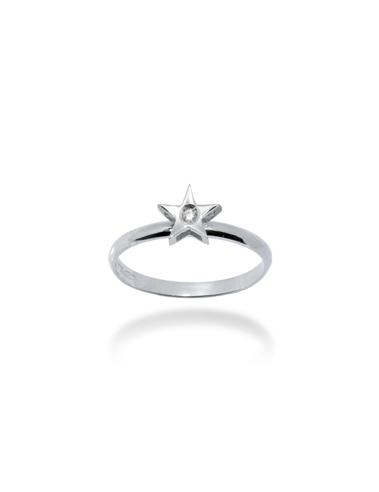 ANELLO STELLA IN ORO 18 KT CON DIAMANTE