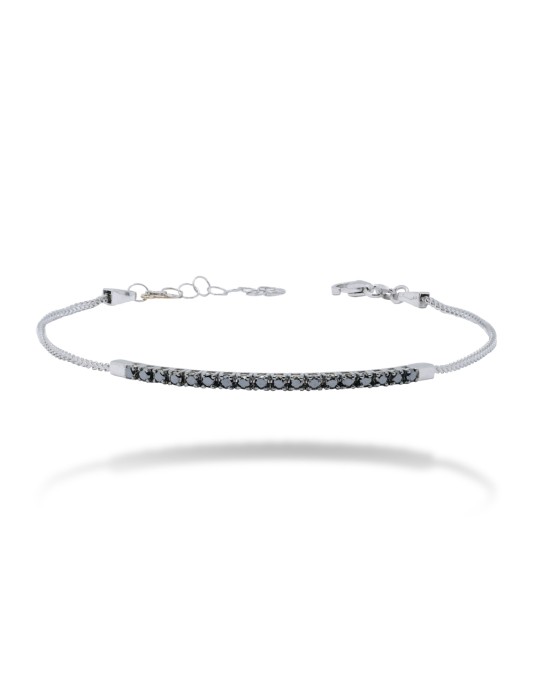 BRACCIALE MEZZO TENNIS IN ORO 18 KT CON DIAMANTI BLACK