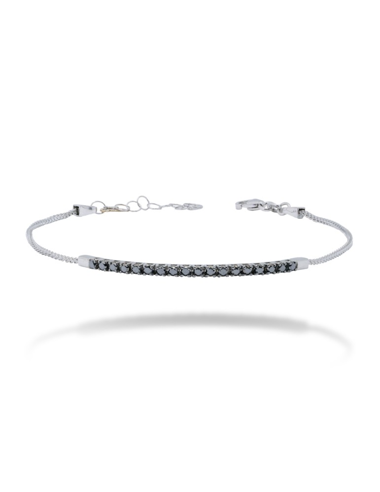 BRACCIALE MEZZO TENNIS IN ORO 18 KT CON DIAMANTI BLACK