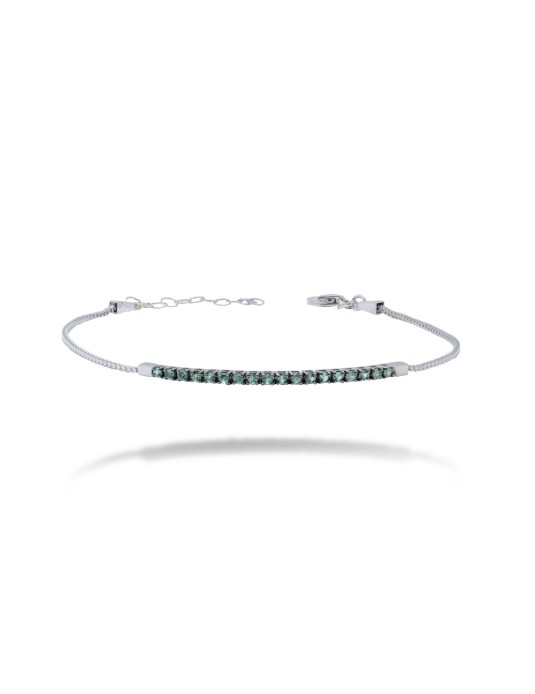 BRACCIALE MEZZO TENNIS IN ORO 18 KT CON SMERALDI