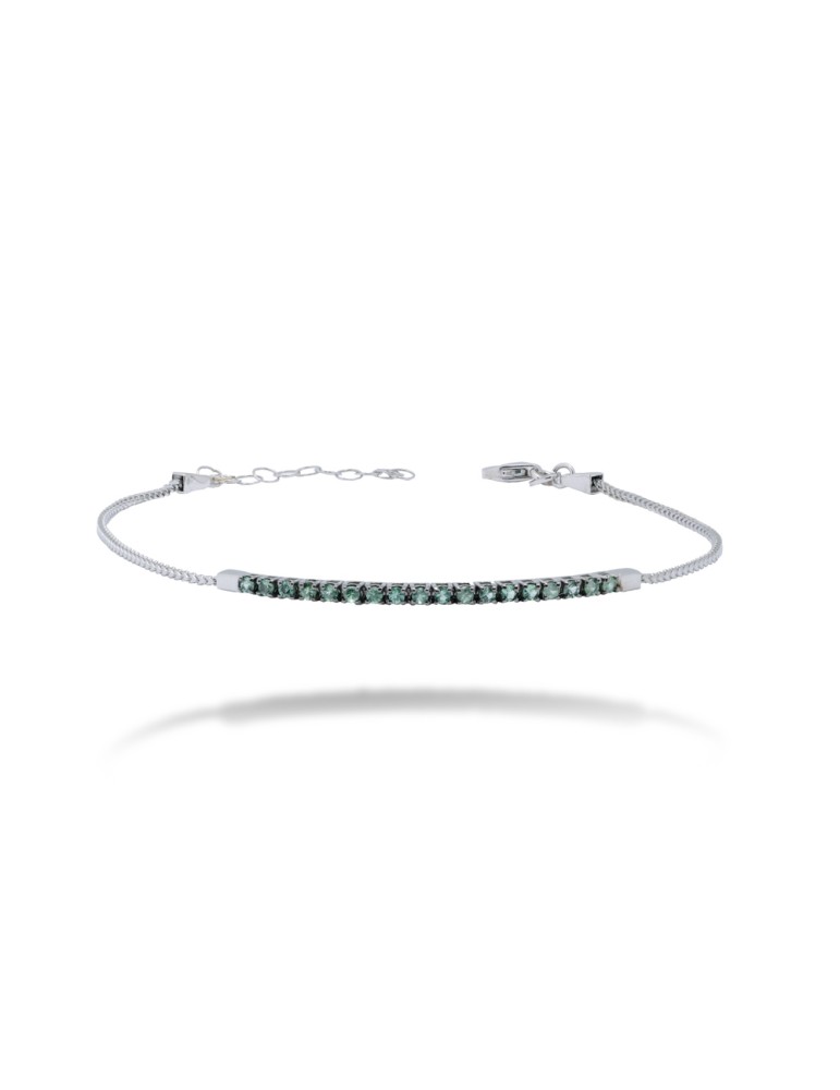 BRACCIALE MEZZO TENNIS IN ORO 18 KT CON SMERALDI