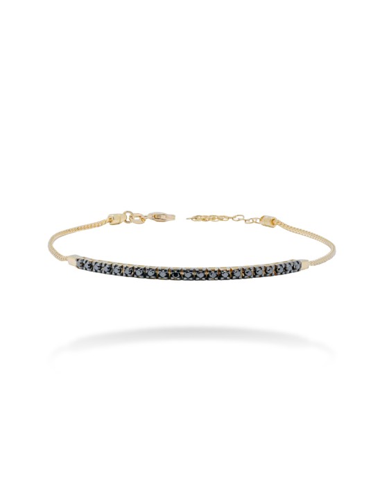 BRACCIALE MEZZO TENNIS IN ORO 18 KT CON DIAMANTI BLACK