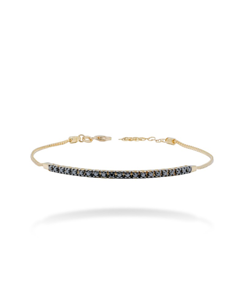 BRACCIALE MEZZO TENNIS IN ORO 18 KT CON DIAMANTI BLACK