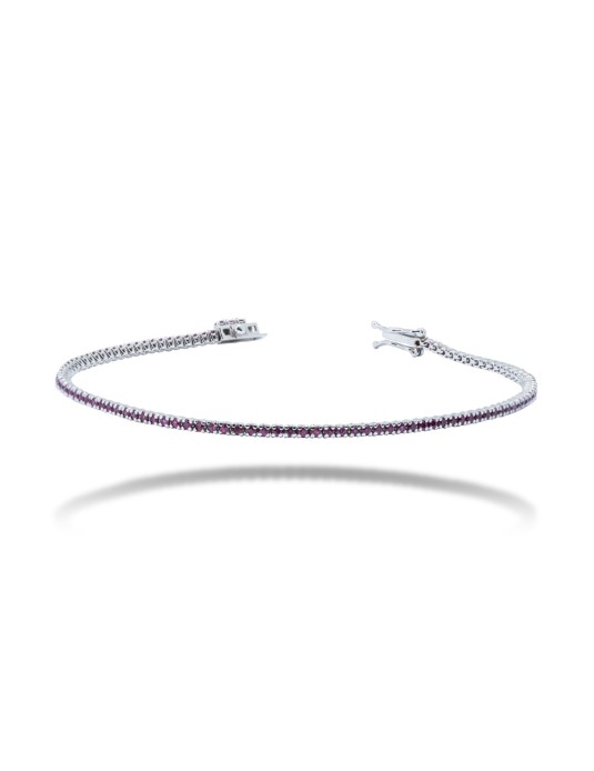 BRACCIALE TENNIS IN ORO 18 KT CON RUBINI