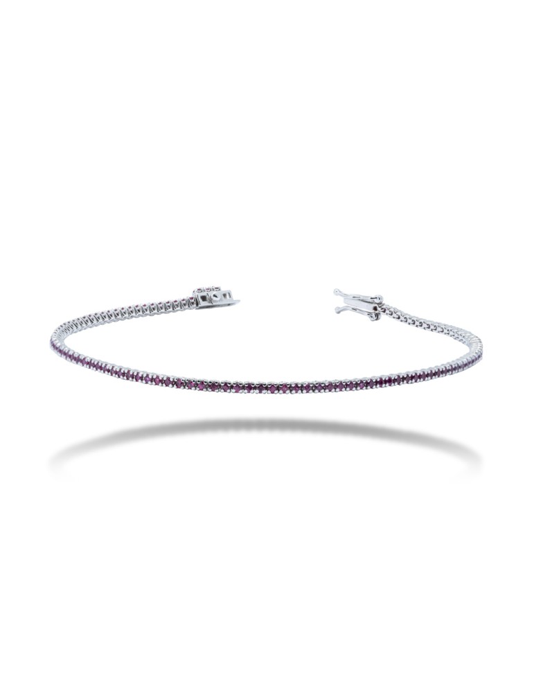 BRACCIALE TENNIS IN ORO 18 KT CON RUBINI