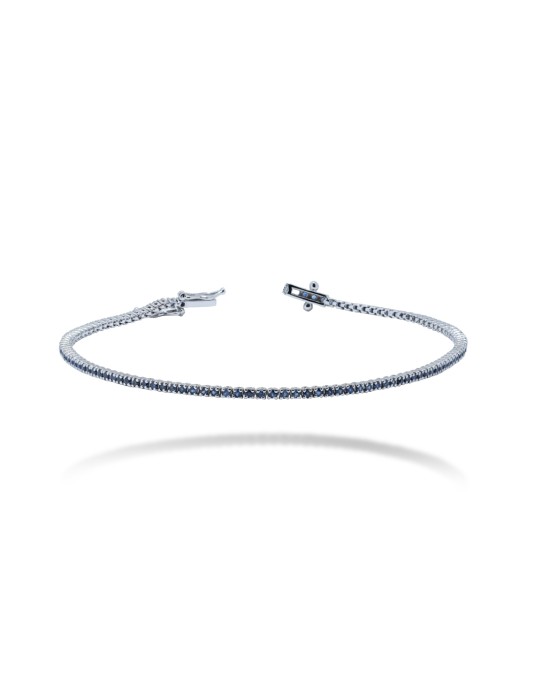 BRACCIALE TENNIS IN ORO 18 KT CON ZAFFIRI