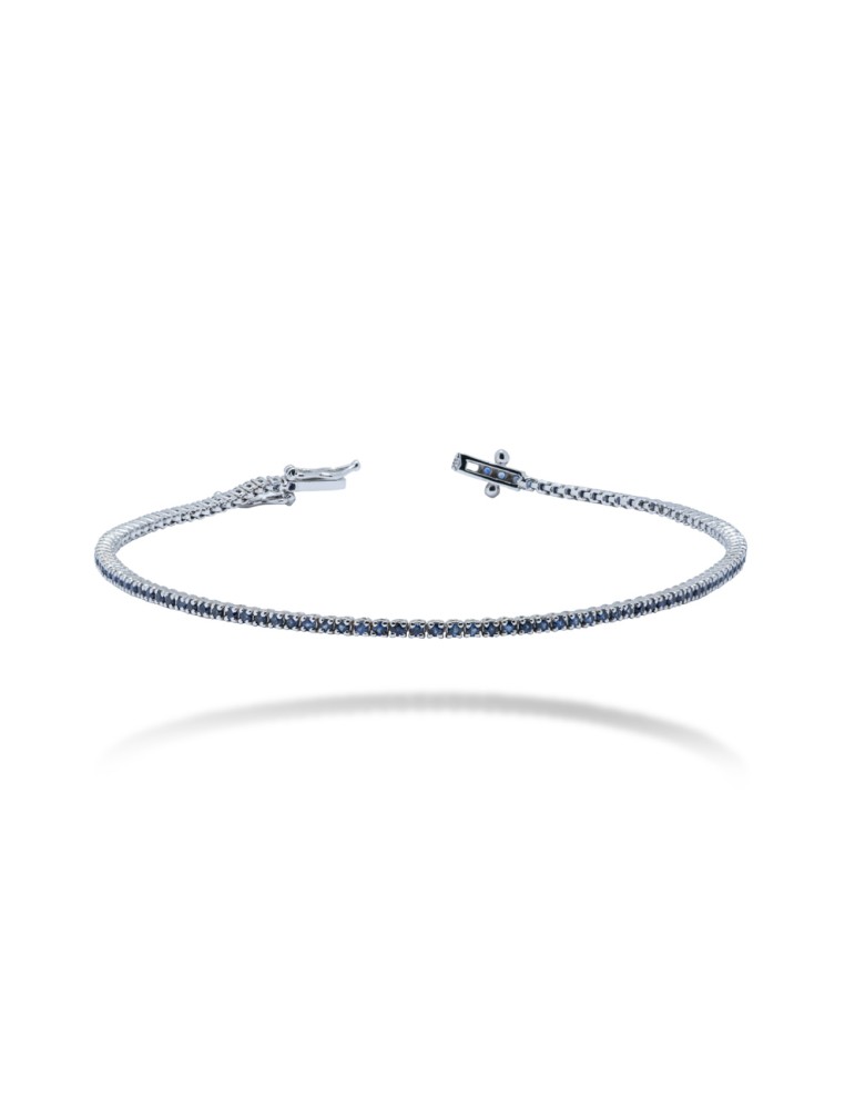 BRACCIALE TENNIS IN ORO 18 KT CON ZAFFIRI