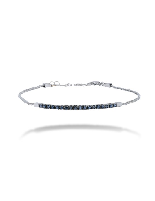 BRACCIALE MEZZO TENNIS IN ORO 18 KT CON ZAFFIRI