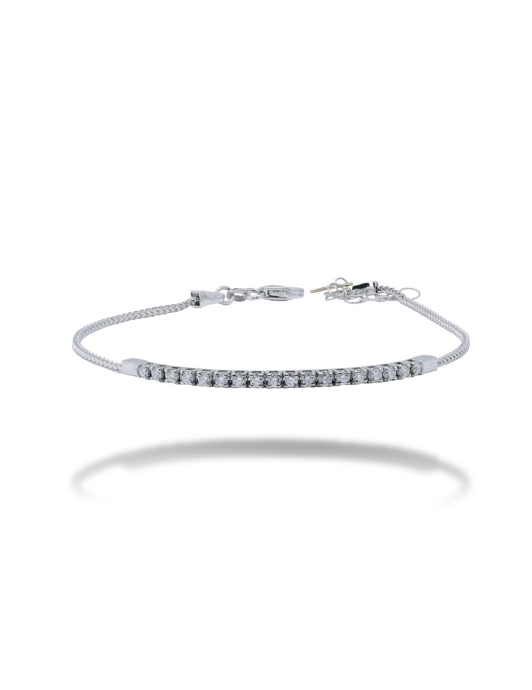 BRACCIALE MEZZO TENNIS IN ORO 18 KT CON DIAMANTI