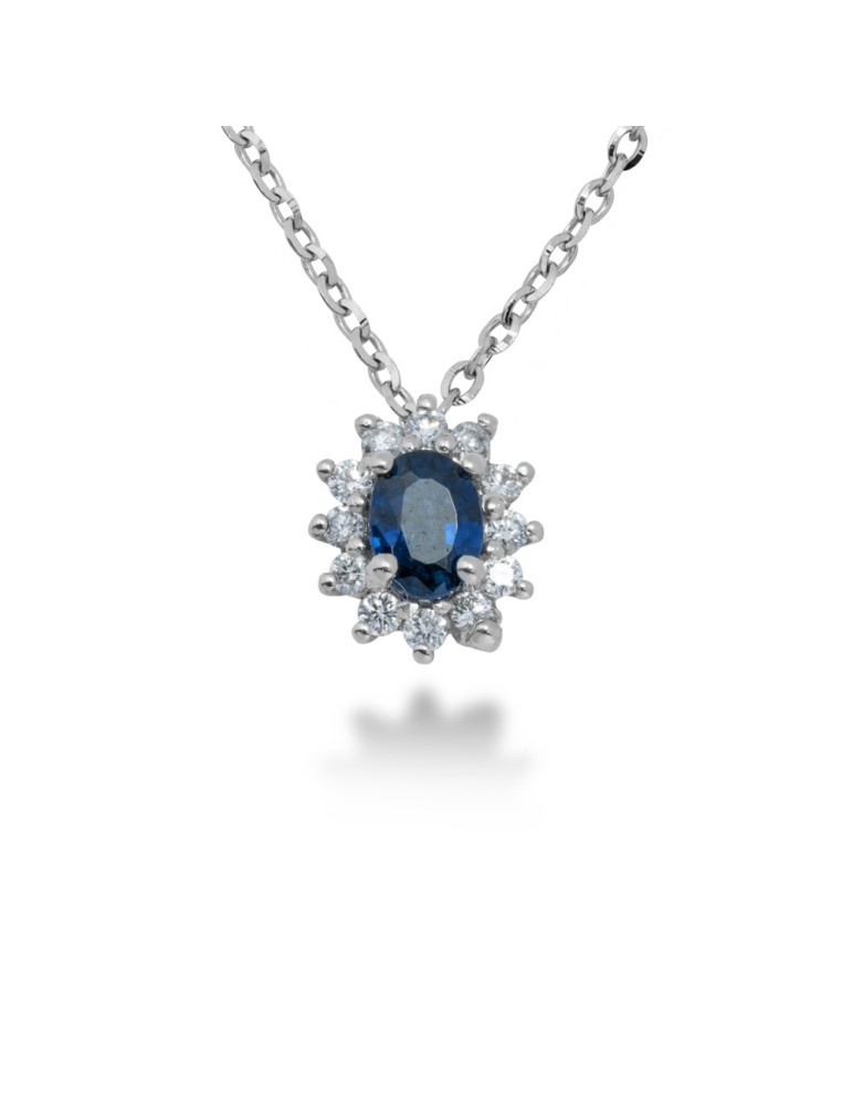 COLLANA KATE IN ORO 18 KT CON DIAMANTI E ZAFFIRO