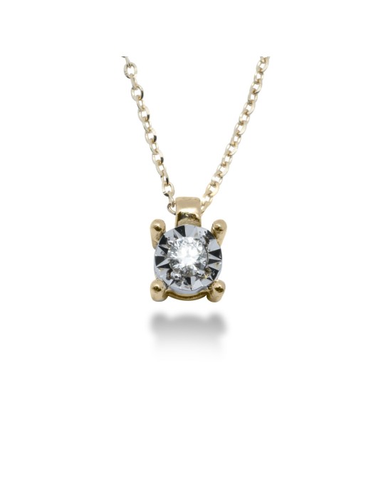 COLLANA PUNTO LUCE IN ORO 18 KT CON DIAMANTE