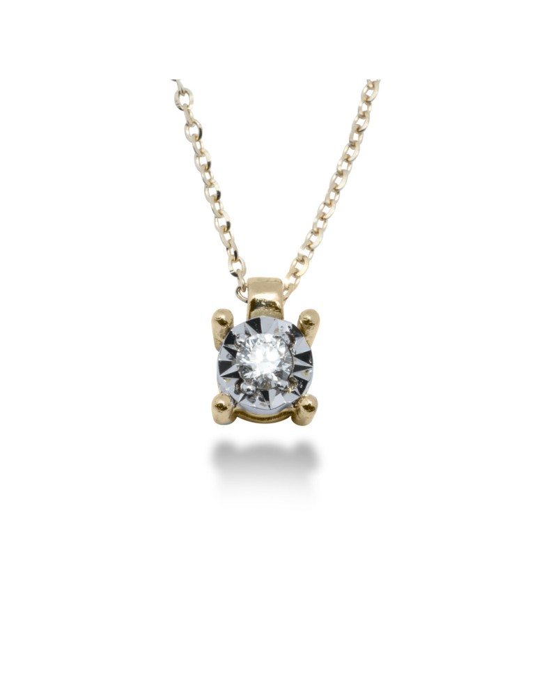 COLLANA PUNTO LUCE IN ORO 18 KT CON DIAMANTE