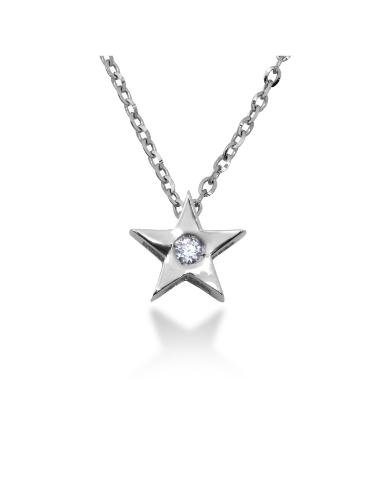 COLLANA STELLA IN ORO 18 KT CON DIAMANTE