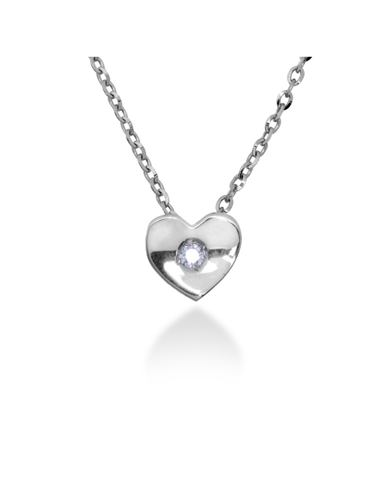 COLLANA CUORE IN ORO 18 KT CON DIAMANTE