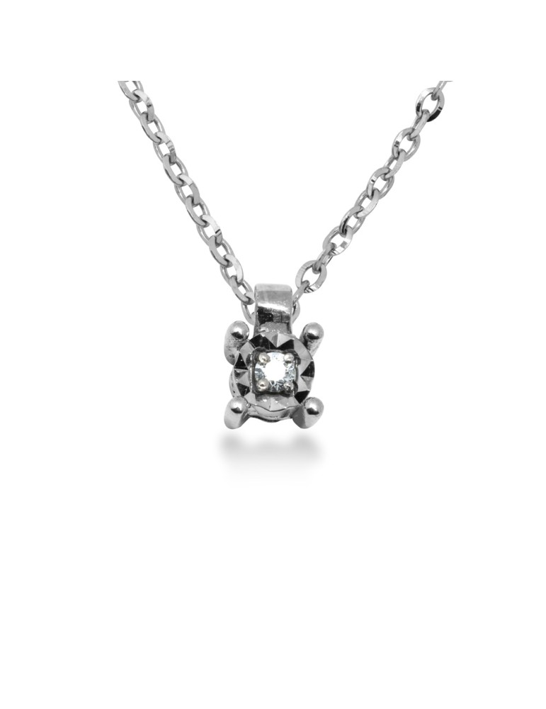 COLLANA PUNTO LUCE IN ORO 18 KT CON DIAMANTE
