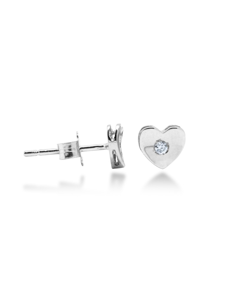 ORECCHINI CUORE IN ORO 18 KT CON DIAMANTI