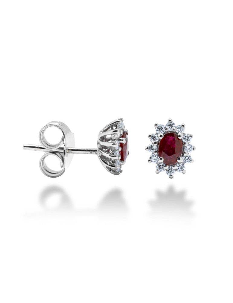 ORECCHINI KATE IN ORO 18 KT CON DIAMANTI E RUBINI