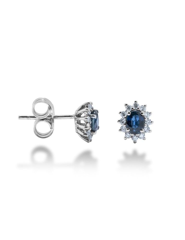 ORECCHINI KATE IN ORO 18 KT CON DIAMANTI E ZAFFIRI