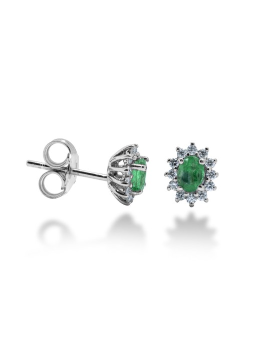 ORECCHINI KATE IN ORO 18 KT CON DIAMANTI E SMERALDI