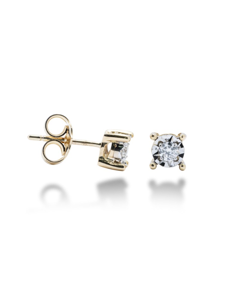 ORECCHINI PUNTO LUCE IN ORO 18 KT CON DIAMANTI