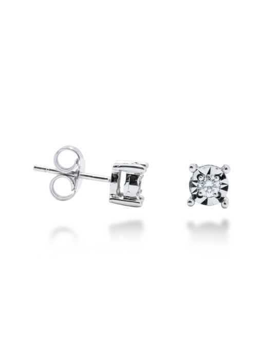 ORECCHINI PUNTO LUCE IN ORO 18 KT CON DIAMANTI