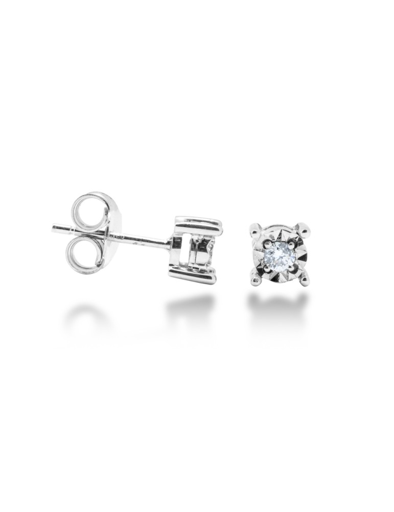 ORECCHINI PUNTO LUCE IN ORO 18 KT CON DIAMANTI