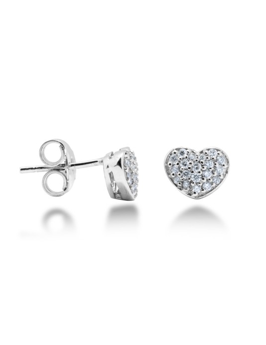 ORECCHINI CUORE IN ORO 18 KT CON DIAMANTI
