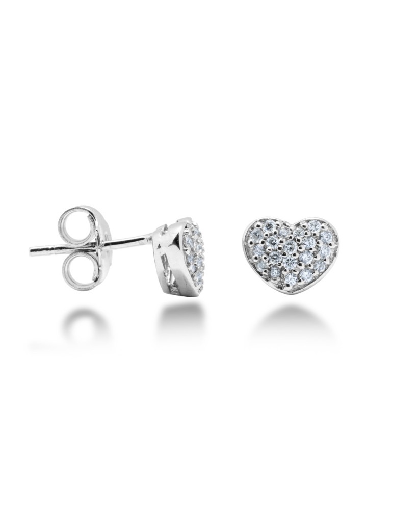 ORECCHINI CUORE IN ORO 18 KT CON DIAMANTI
